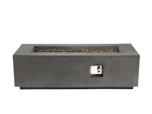 Square concrete gas fire pit table for wholesale patio and hospitality sourcing